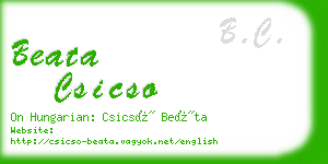 beata csicso business card